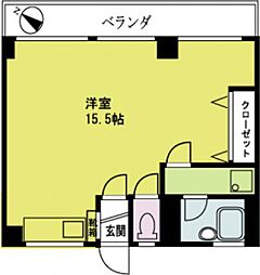 第1松本ビル ワンルームの間取図画像