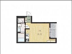 呉市三条2丁目アパート ワンルームの間取図画像