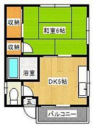 レジデンスナンバ 1DKの間取図画像