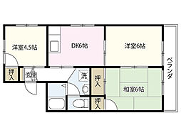 セジュール高山 3DKの間取図画像