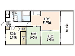 住吉コーポ 3LDKの間取図画像