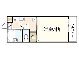 セフィラ久保田C 1Kの間取図画像