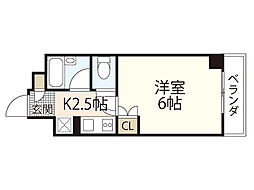 広瀬ビル 1Kの間取図画像