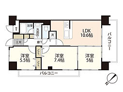 クレール牛田本町 3LDKの間取図画像