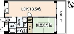 山崎大芝ビル 1LDKの間取図画像