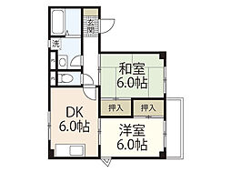 グリーンヒルズ 2DKの間取図画像