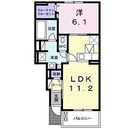 カーサ・ルピナス 1LDKの間取図画像