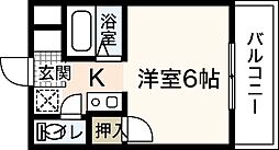 ウインディア海老園 1Kの間取図画像