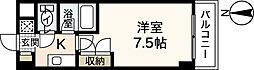 ヴィラ大芝 1Kの間取図画像
