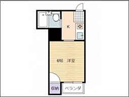 プレアール舟入 1Kの間取図画像