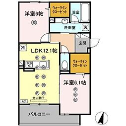 フィオーレ 2LDKの間取図画像