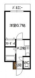 アクシス翠町 1Kの間取図画像