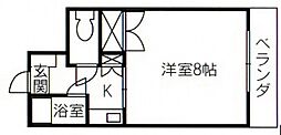 ハーモニー光町 1Kの間取図画像