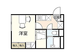 レオパレスミルラ 1Kの間取図画像