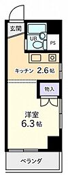 カーサ舟入 1Kの間取図画像