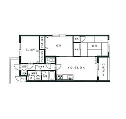 ファミリー香川 3LDKの間取図画像