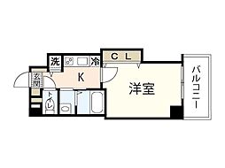 クレスト池之子 1Kの間取図画像