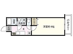 デルタ幟町 1Kの間取図画像
