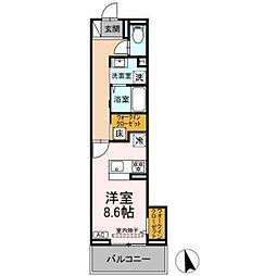 ヒロ・ブランシェ ワンルームの間取図画像