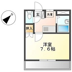 コーポリヴィエール39 1Kの間取図画像