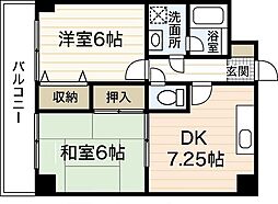 K.Nサクセス・フォート 2DKの間取図画像