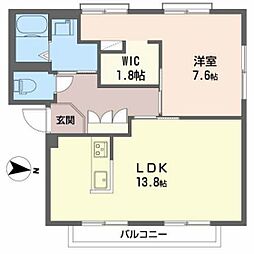 コーポ松浦D 1LDKの間取図画像