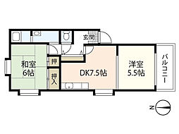 カーサベルデ 2DKの間取図画像