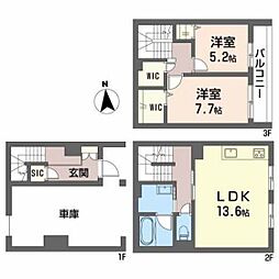 カーサ・フェリースHK宇品神田 2LDKの間取図画像