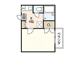 エスポアールM 1Kの間取図画像