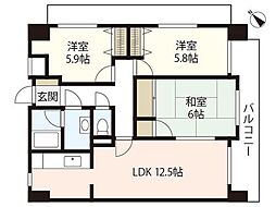 ドミール藤沢 3LDKの間取図画像