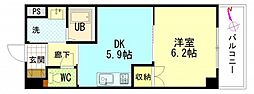 グローリー 1DKの間取図画像