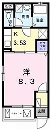 ヴィラジャローネ 1Kの間取図画像