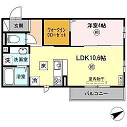 リヴェールC 1LDKの間取図画像