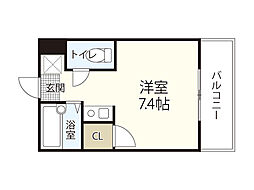 ウインディア海老園 ワンルームの間取図画像