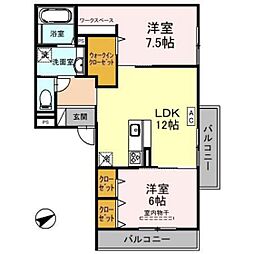 めぐみ 2LDKの間取図画像