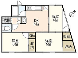 栃木屋ビル 3DKの間取図画像