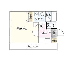 ALBA 1Kの間取図画像