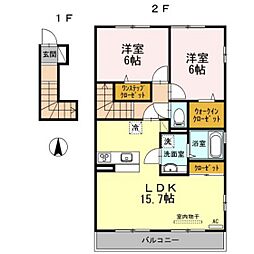 フェルム.T 2LDKの間取図画像