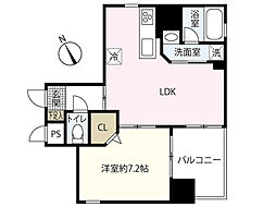 ラブリエ舟入中町 1LDKの間取図画像