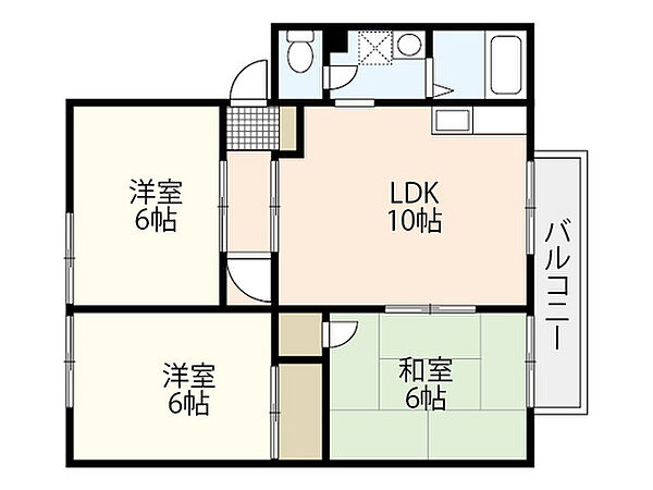 広島県広島市西区草津新町2丁目(賃貸アパート3LDK・1階・59.30㎡)の写真 その2