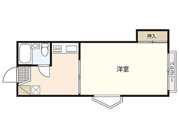 ウィング牛田 ｜広島県広島市東区牛田本町5丁目(賃貸アパート1K・1階・25.00㎡)の写真 その2