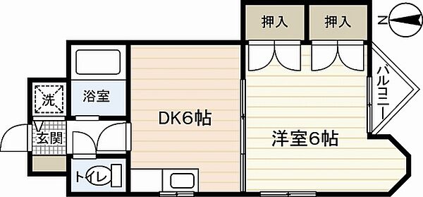 第2ホウライツルハウス ｜広島県広島市中区白島九軒町(賃貸マンション1DK・4階・34.30㎡)の写真 その2