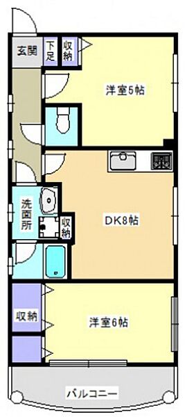 ライオンズマンション白島中町 ｜広島県広島市中区白島中町(賃貸マンション2DK・2階・45.34㎡)の写真 その2