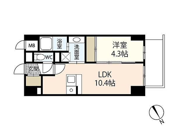 広島県広島市安佐南区祇園1丁目(賃貸マンション1LDK・10階・37.44㎡)の写真 その2