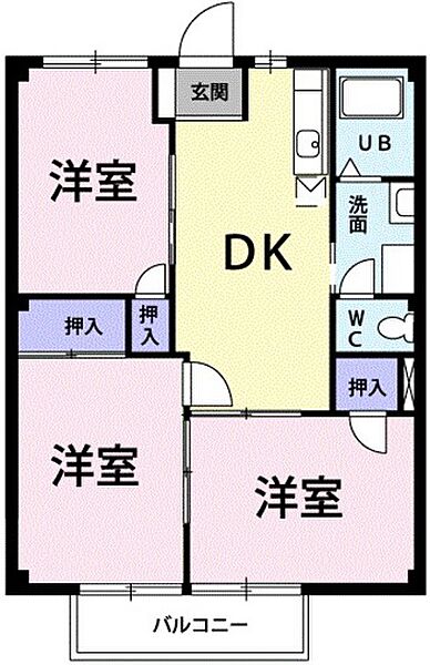 広島県広島市安佐南区緑井8丁目(賃貸アパート3DK・1階・52.17㎡)の写真 その2