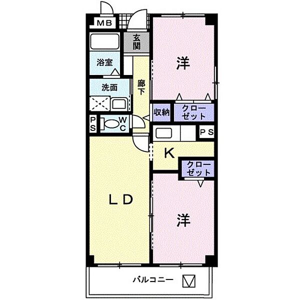 ラ．コスモス ｜広島県広島市東区福田4丁目(賃貸マンション2LDK・3階・56.89㎡)の写真 その2