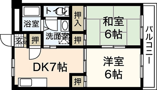 コーポ木村 ｜広島県広島市佐伯区海老園1丁目(賃貸マンション2DK・3階・45.00㎡)の写真 その2