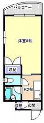 第2イノウエビル 7階1Kの間取り