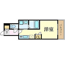 月光東蟹屋 8階ワンルームの間取り