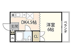第3福助マンション 5階1DKの間取り